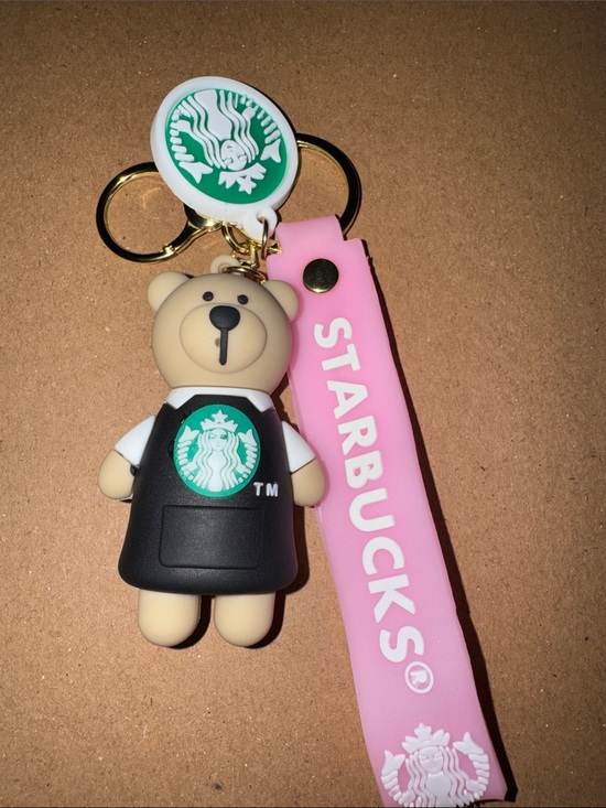 Starbucks Accessories - Starbucks Pink Strap Bear Keyring with Green Logo
